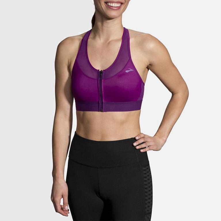 Brooks Fastforward Zip Sutiã Esportivo Mulher Roxo (51849SJPY)